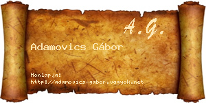 Adamovics Gábor névjegykártya